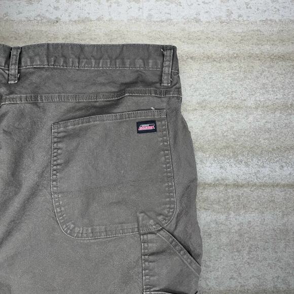 Vintage Dickies Carpenter Pants Olive Green Canvas Baggy Dungarees Painters 90s - Picture 3 of 4